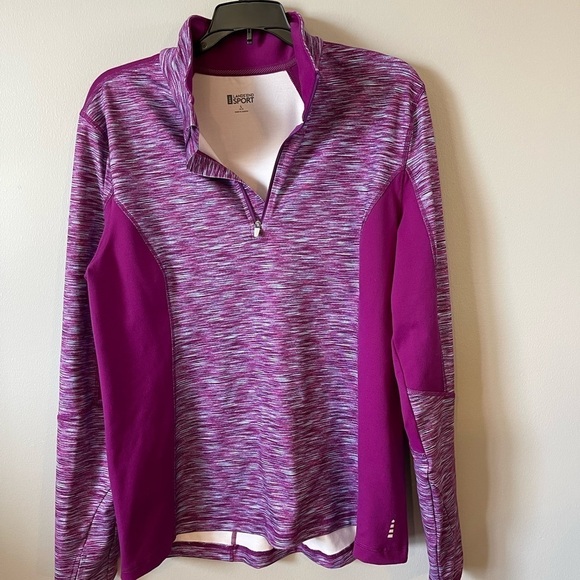 Lands End Sport size Large 14/16 quarter zip with thumb holes and back pocket - Picture 7 of 16